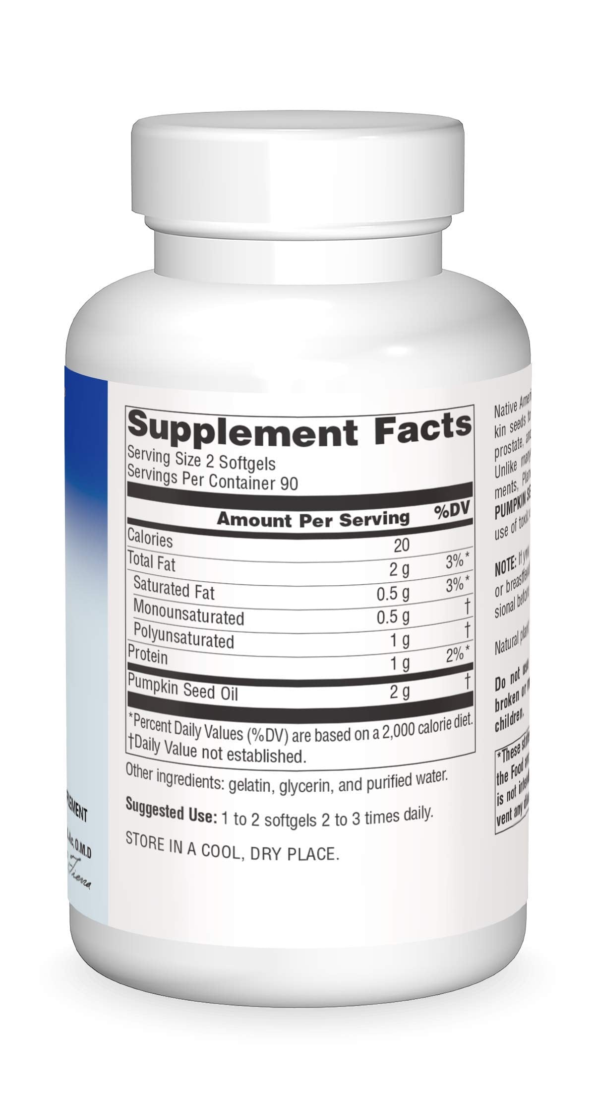 Planetary Herbals Full Spectrum Pumpkin Seed Oil Softgels 180 Count