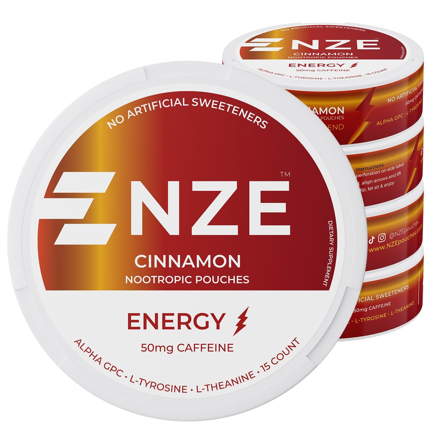 NZE Caffeine Nootropic Caplets, 5 Count