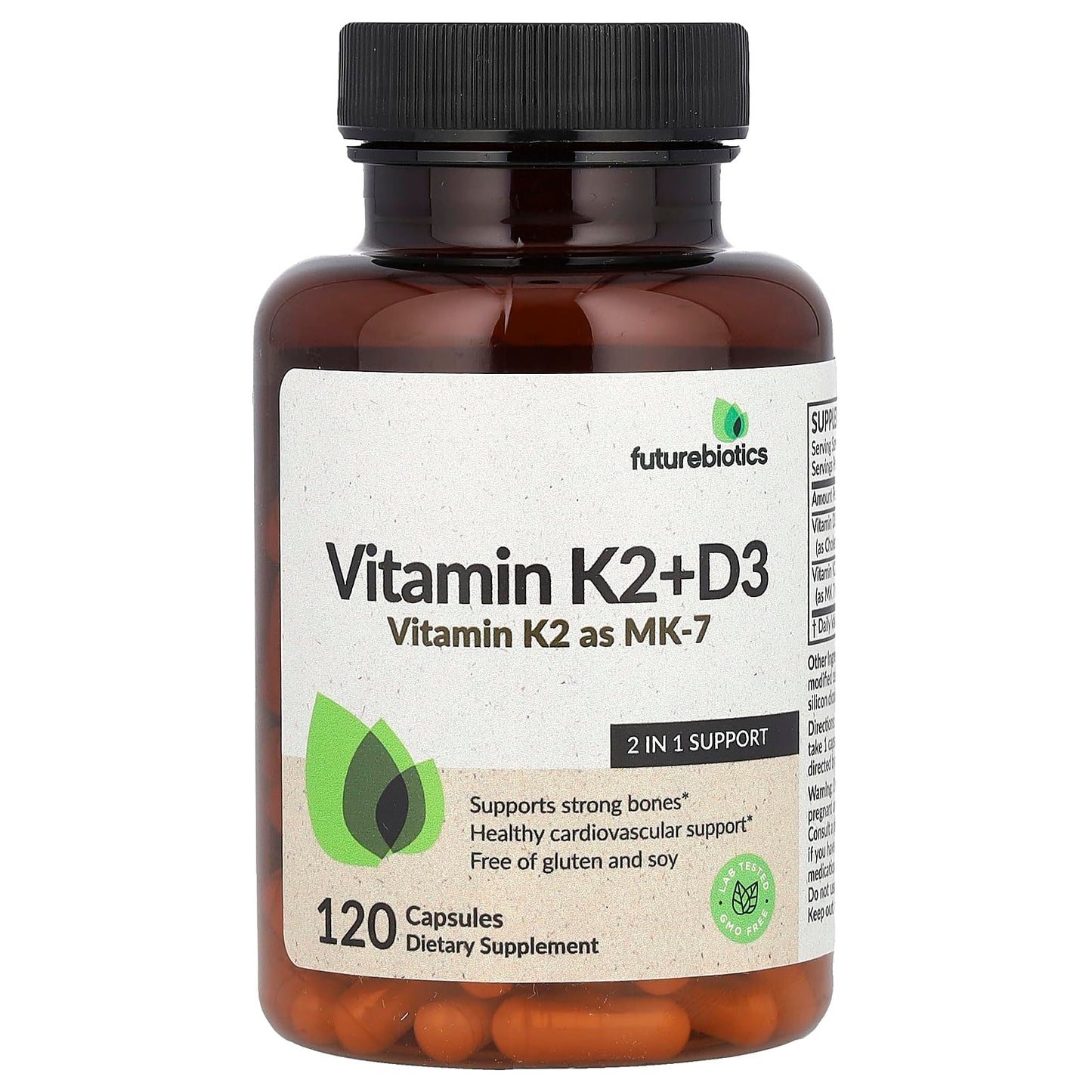 Futurebiotics Vitamin K2 + D3 Capsules, 120 Count