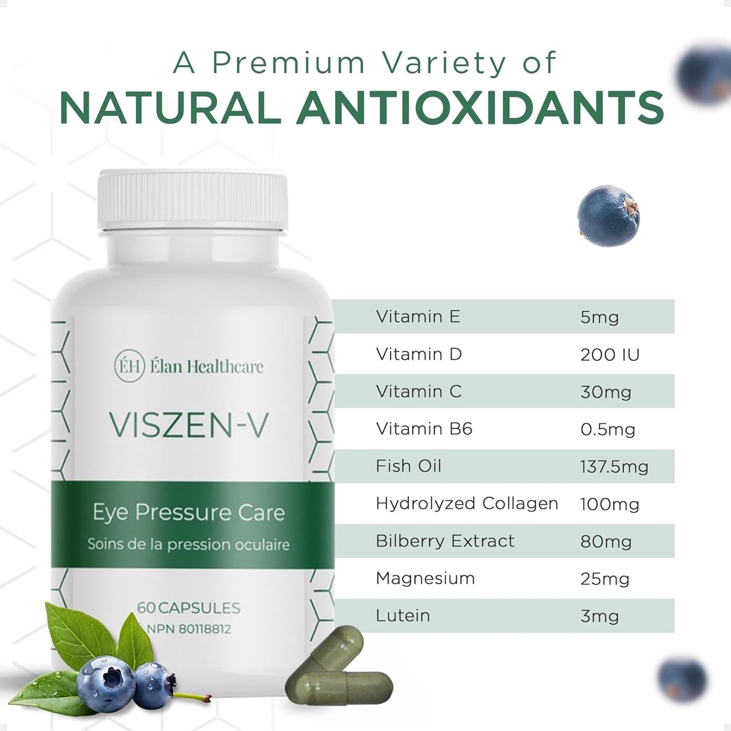 ÉLAN HEALTHCARE Viszen-V Advanced Eye Capsule, 60 Capsules