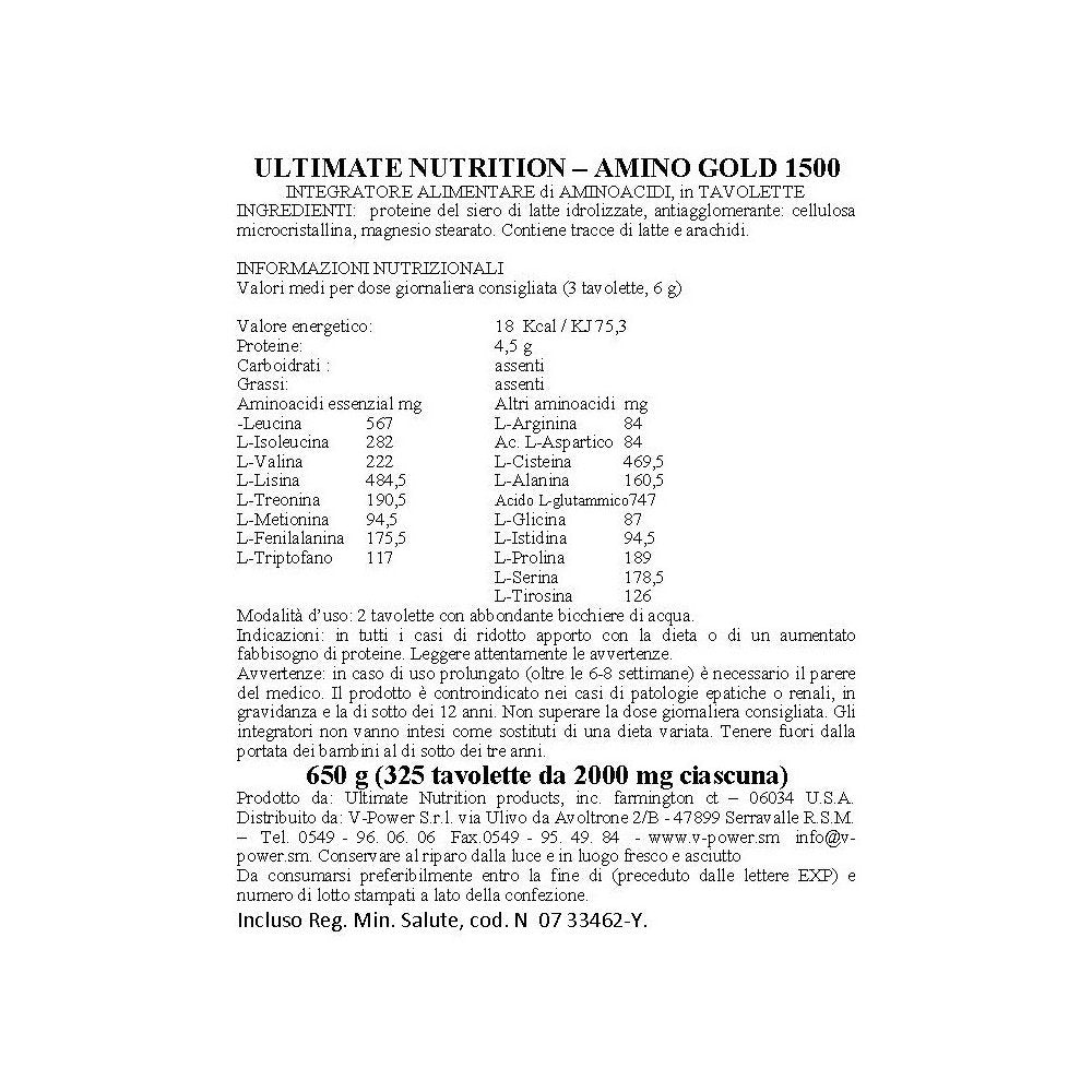 Ultimate Nutrition Amino Gold Capsule 325 Capsules