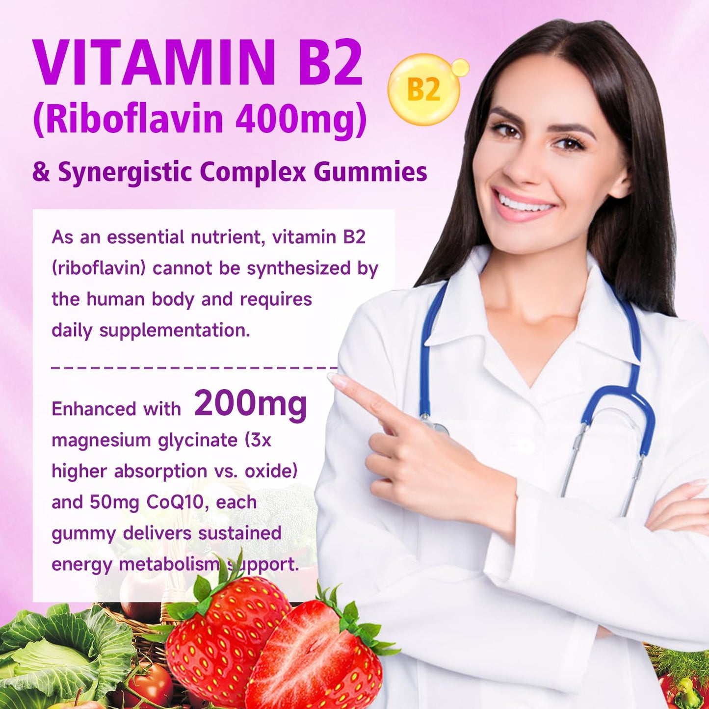 Saajoor Vitamin B2 Gummies, 2-Pack