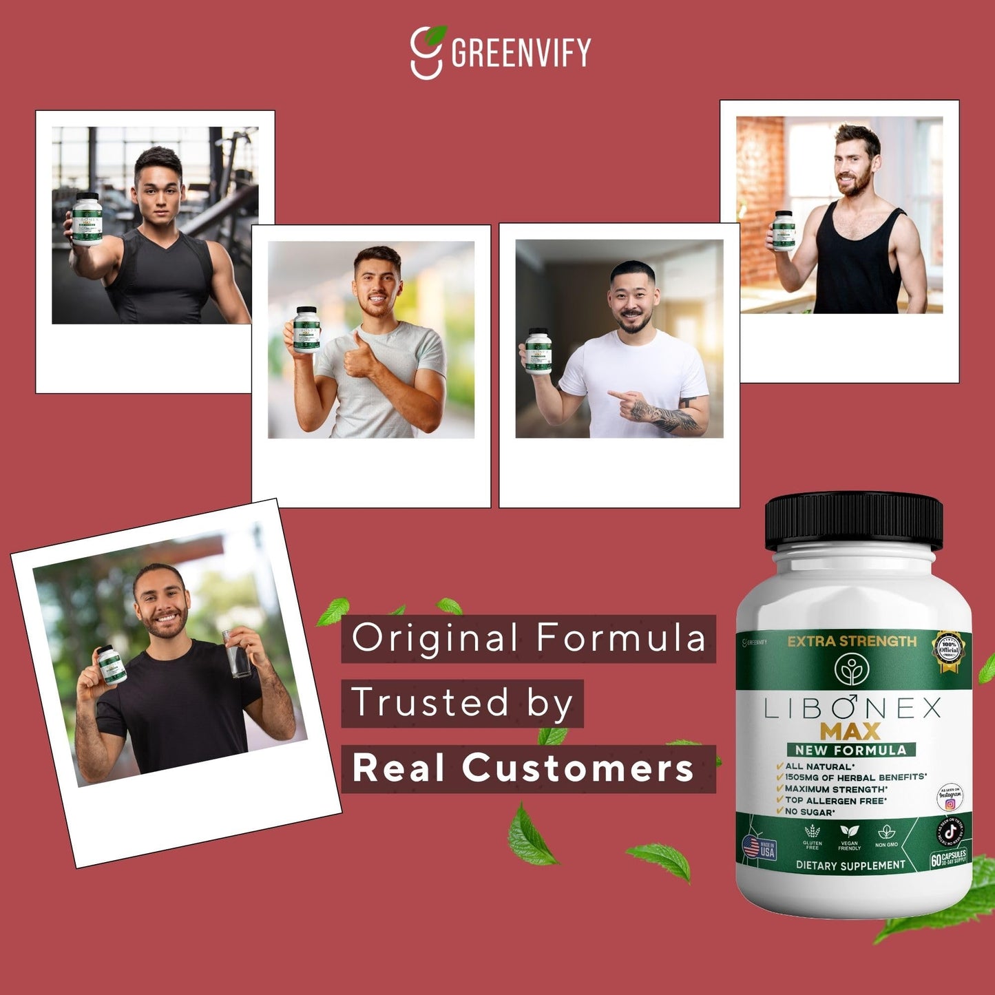 GREENVIFY Libonex Max Extra Strength Maca Root Complex Capsules, 60 Count