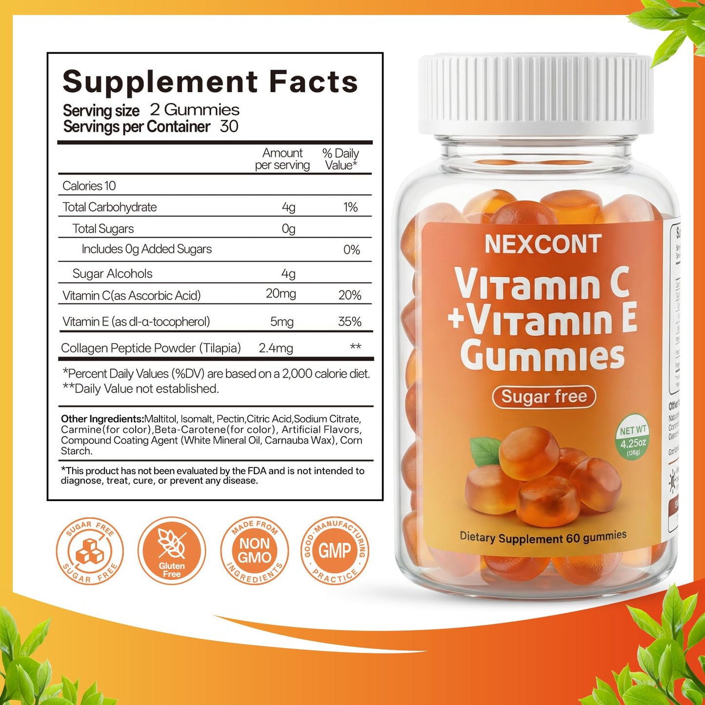 Oopeatol Vitamin C Gummies 60 Count