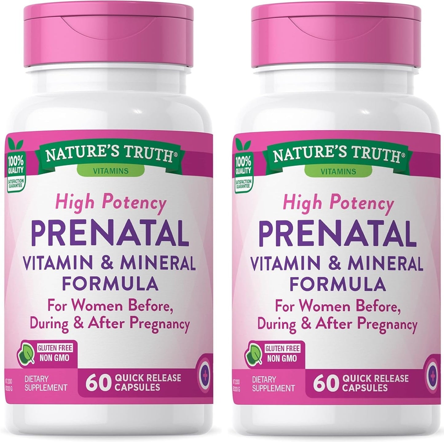 Nature's Truth Prenatal Vitamins with Folic Acid, 60 Capsules