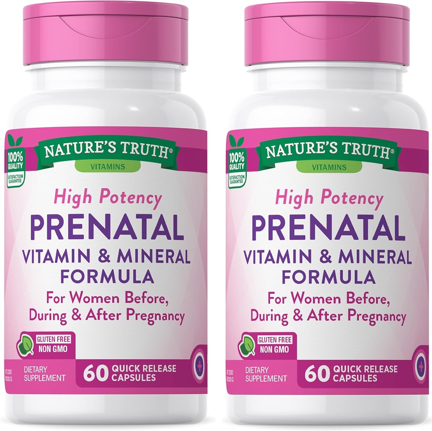 Nature's Truth Prenatal Vitamins with Folic Acid, 60 Capsules