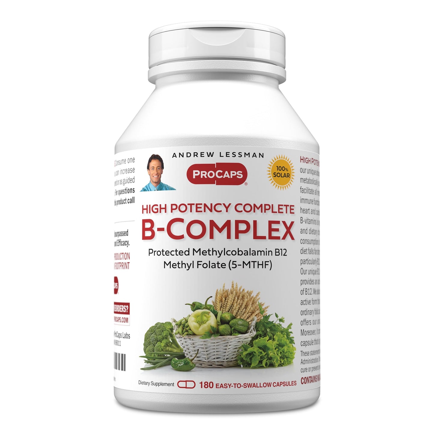 ANDREW LESSMAN ProCaps High Potency Methylated B-Complex Capsules 180 Count