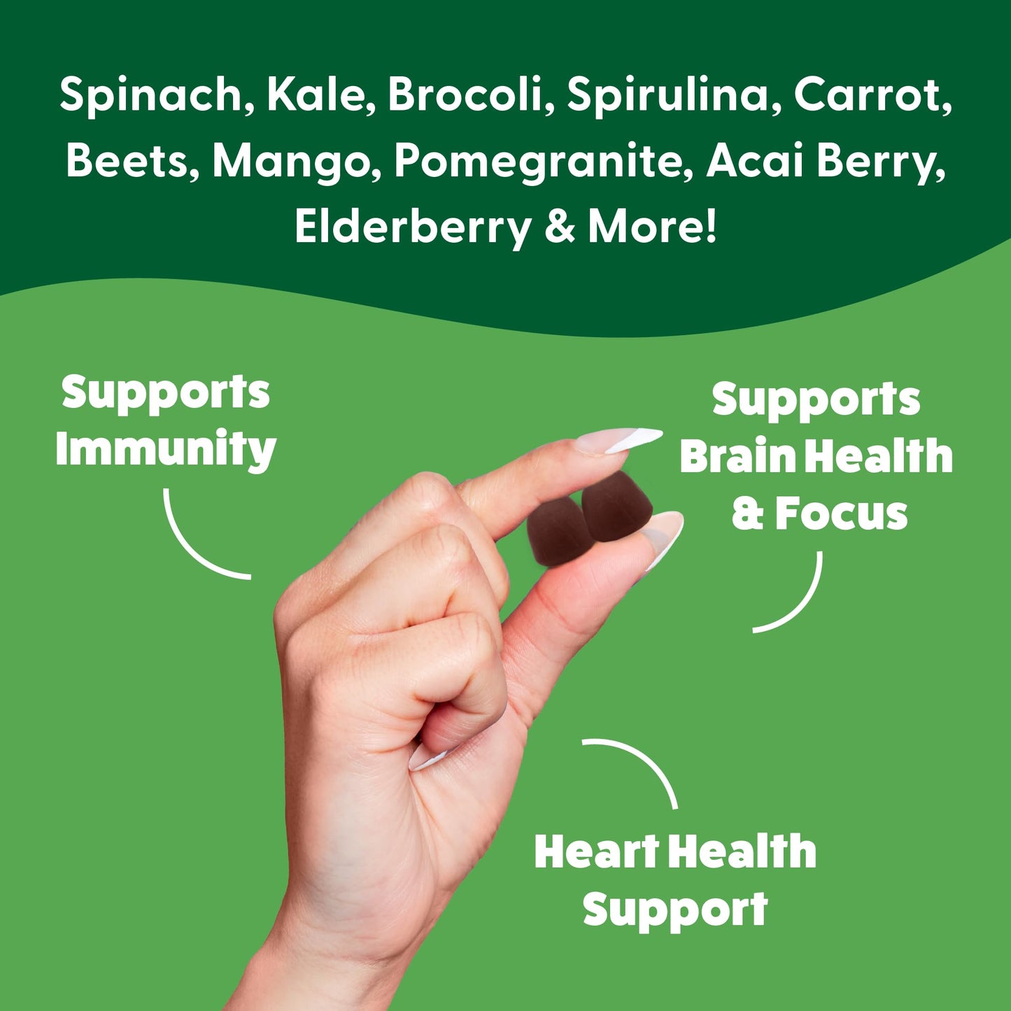 The Feel Great Vitamin Company Super Greens Gummies Watermelon Flavor, 60 Gummies