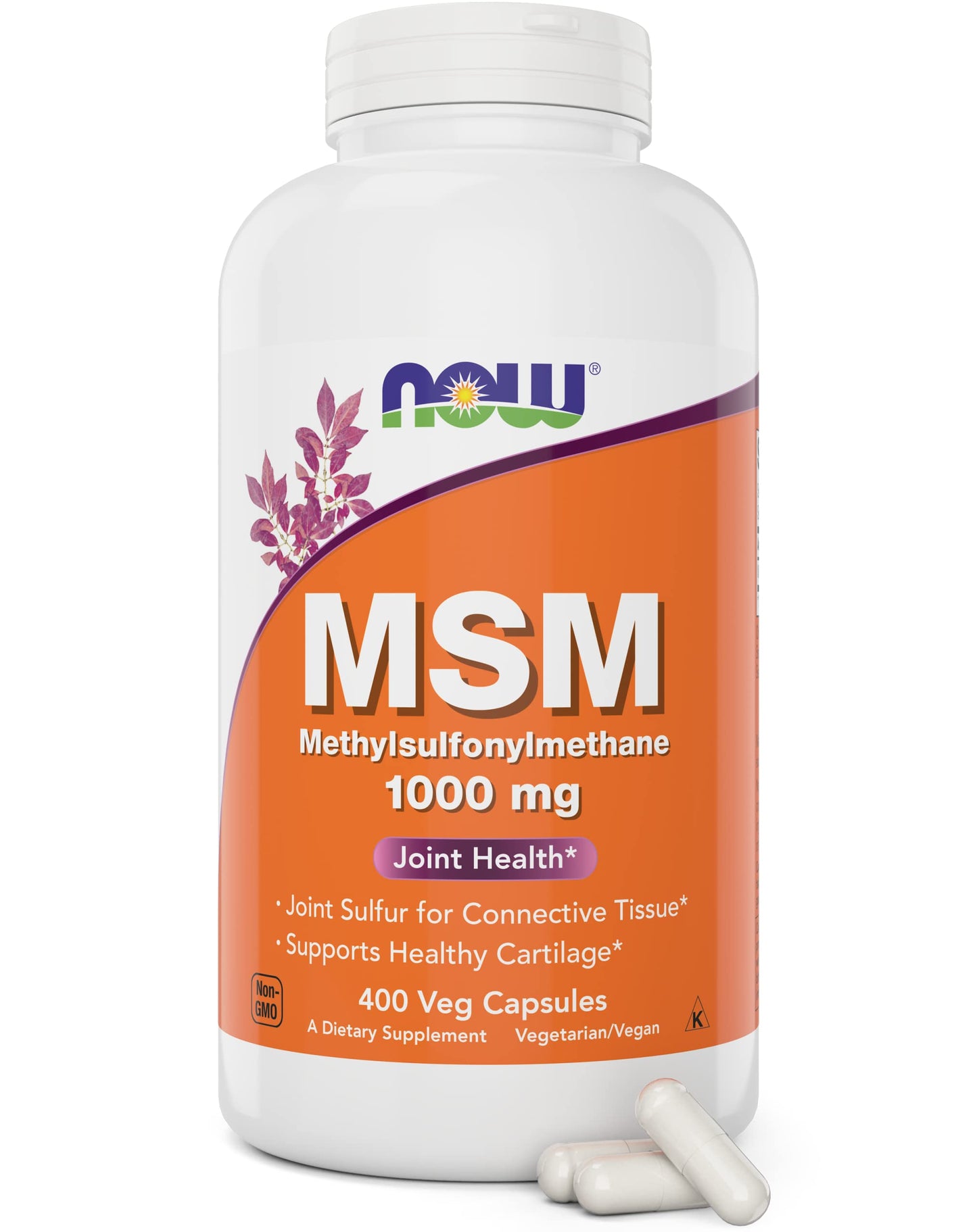 NOW Foods MSM 1000mg Veg Capsules, 400 Count