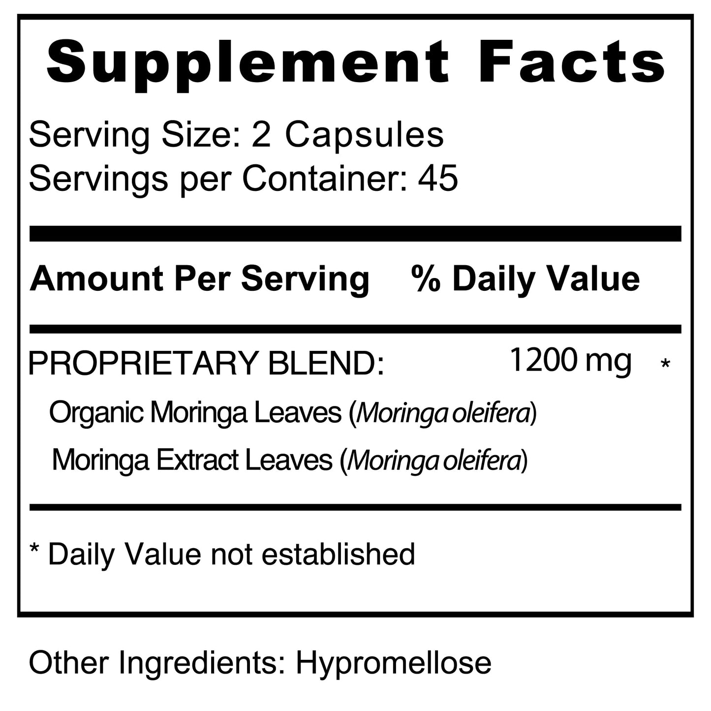 Jiva Botanicals Moringa Leaves Extract Capsules, 90 Count