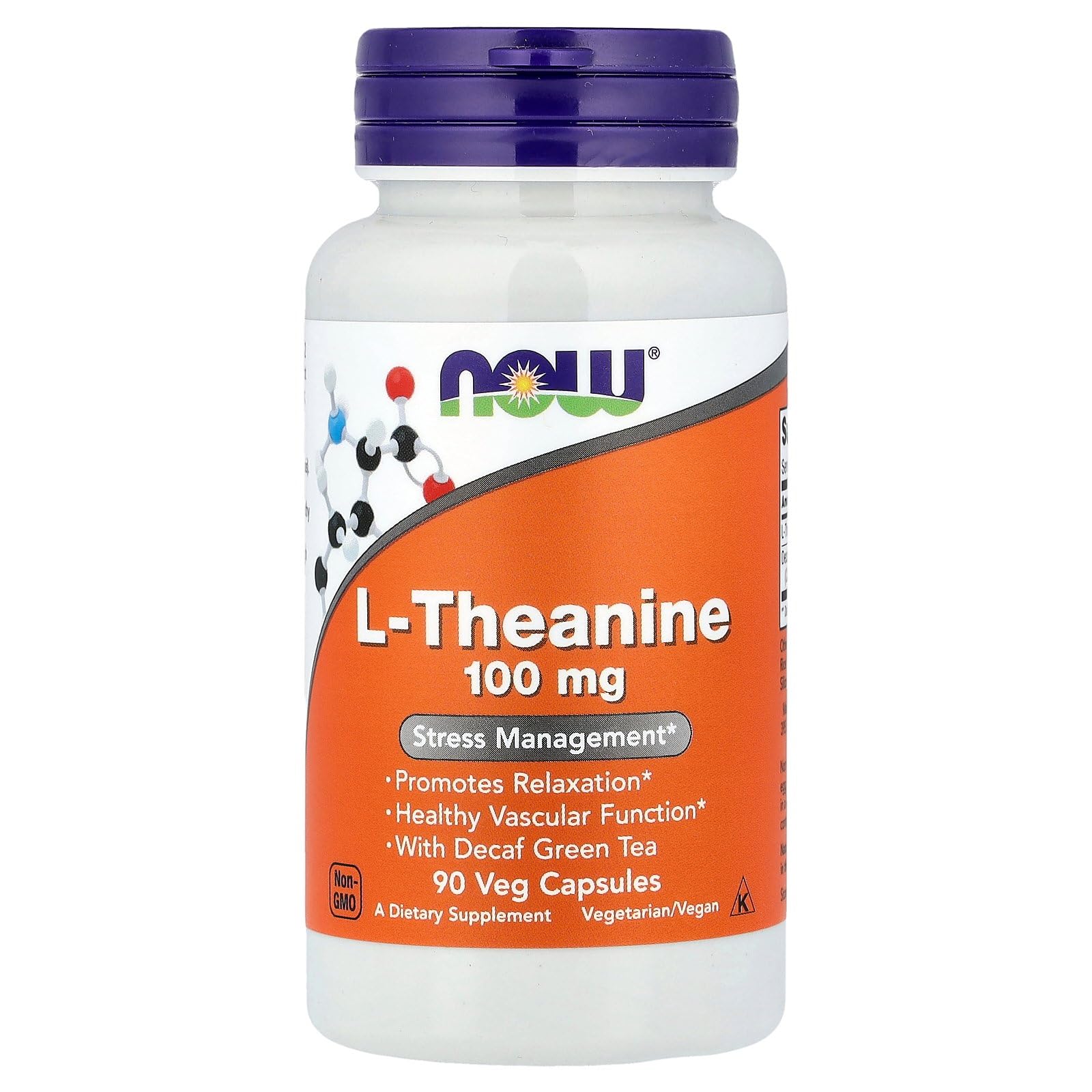 NOW Foods Theanine 100 mg Capsule, 90 Count
