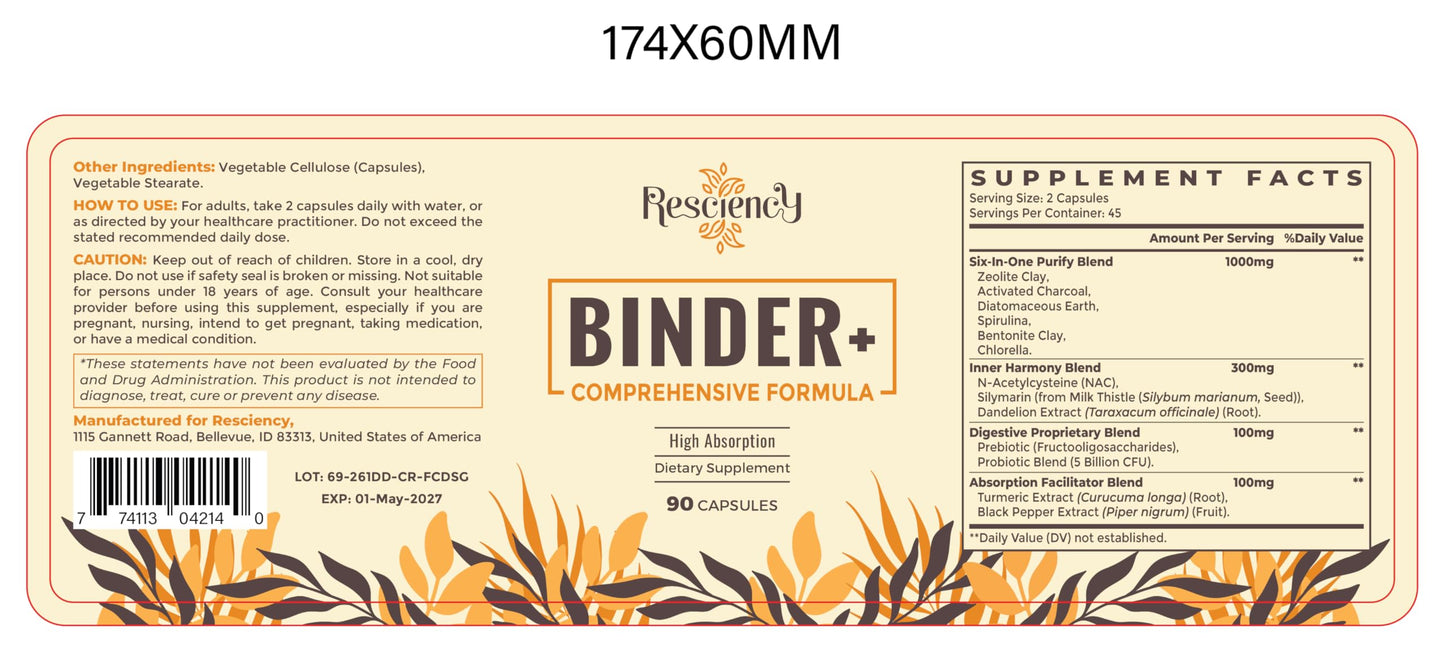 Resciency Binder Supplement Vegan Capsules 270