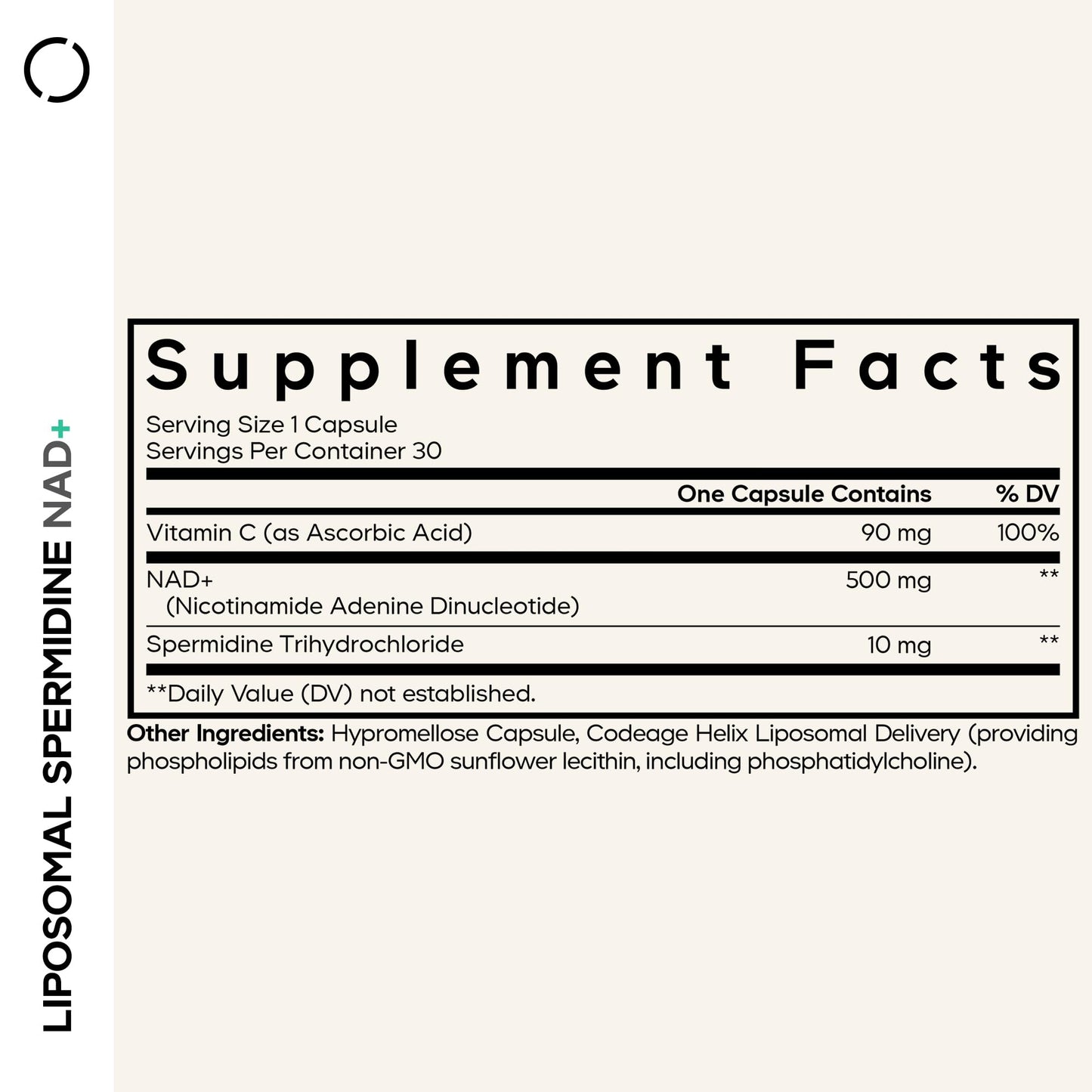 Codeage Liposomal Spermidine NAD+ Spermidine Supplement 30 Capsules