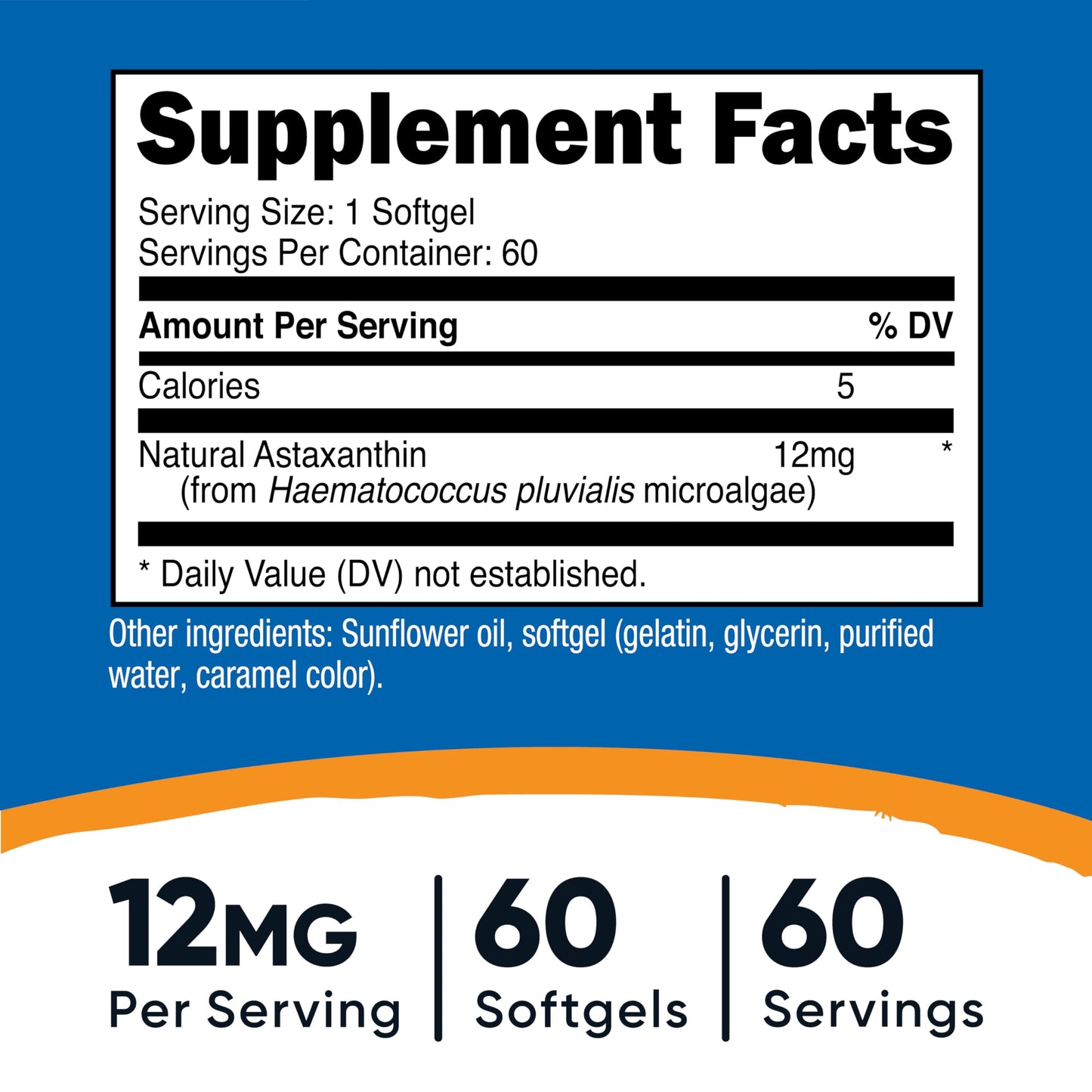 Nutricost Astaxanthin 12mg Softgels 60 Count