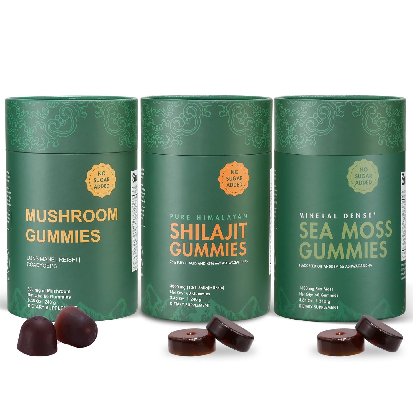 Xuore Shilajit, Sea Moss & Mushroom Gummies with Lions Mane, Reishi, Cordyceps, Ashwagandha, 75%+ Fulvic Acid, 92+ Minerals All in 1 Supplements, Gummy, 1 Count