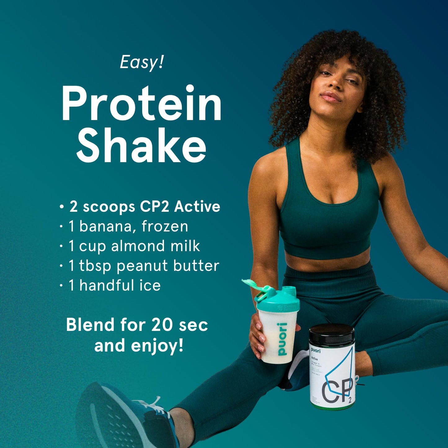 Puori Whey Protein Powder with Collagen, CP2 Active, Pasture Raised, Grass-Fed & Non-GMO, 14.1 oz