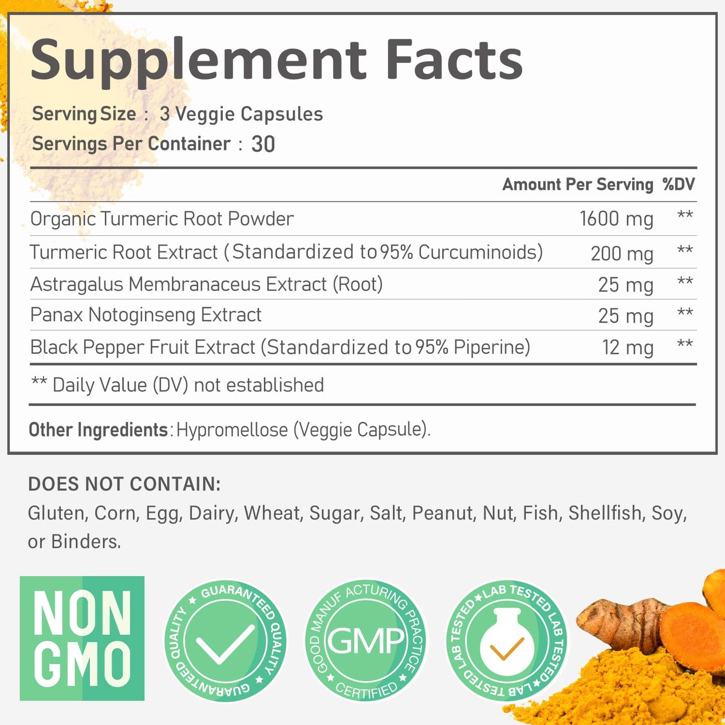 Sweerneri Turmeric Curcumin 1800mg with 95% Curcuminoids & Black Pepper – High Absorption Formula for Joint, Inflammation & Immune Support – Extra Strength, Vegan, Non-GMO – 90 Capsules