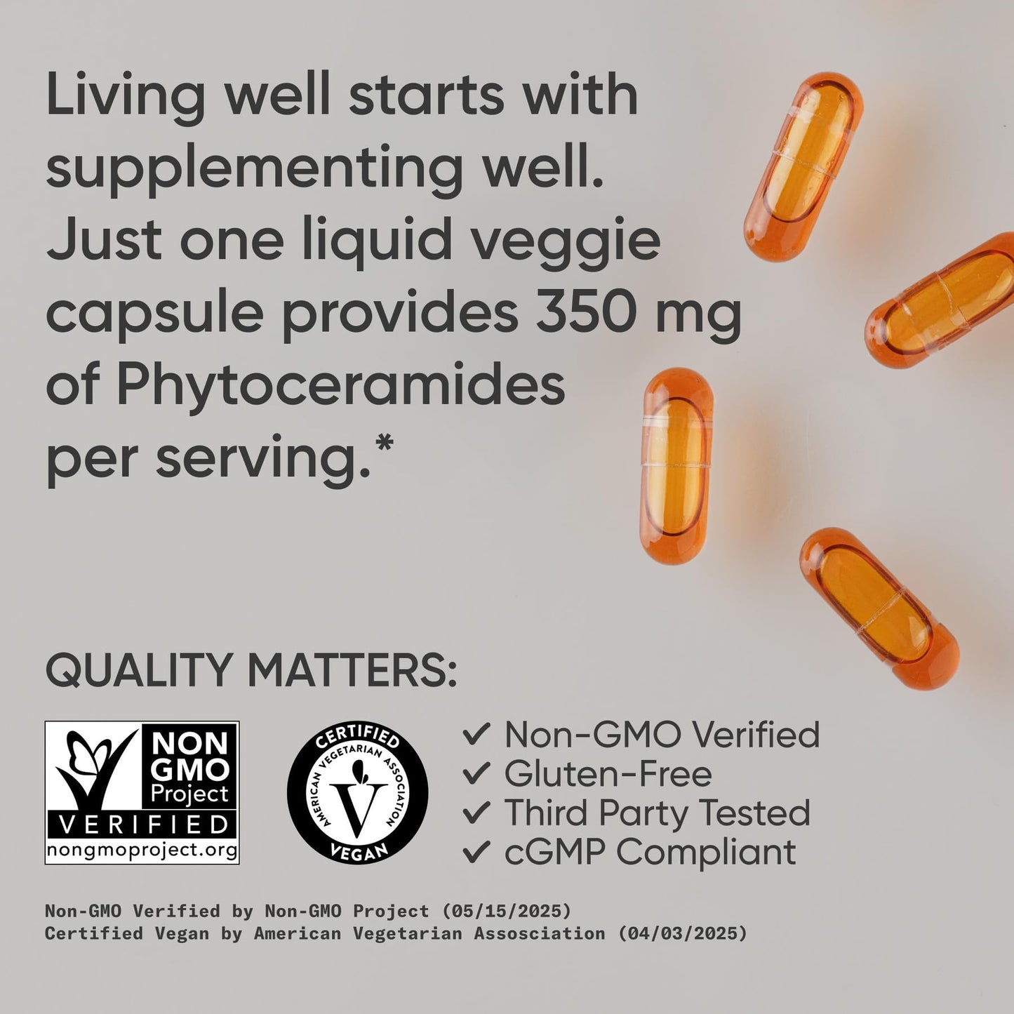 Sports Research Phytoceramides 350 mg Liquid Veggie Capsule, 60 Count
