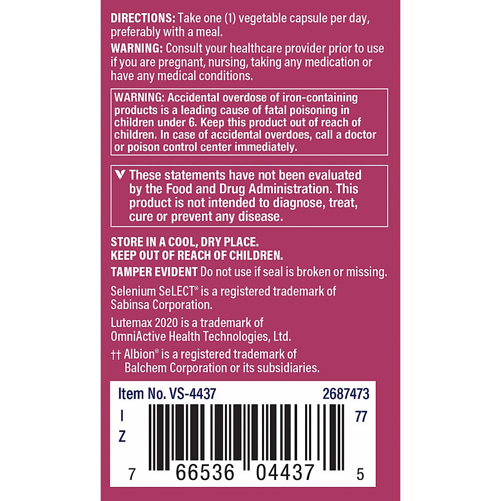 The Vitamin Shoppe Women's Once Daily Multivitamin Vegetarian Capsules 60 Count