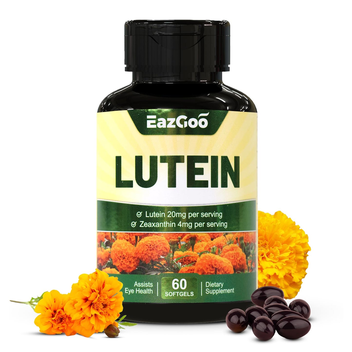 EAZGOO Lutein 20mg Softgels, 60 Count