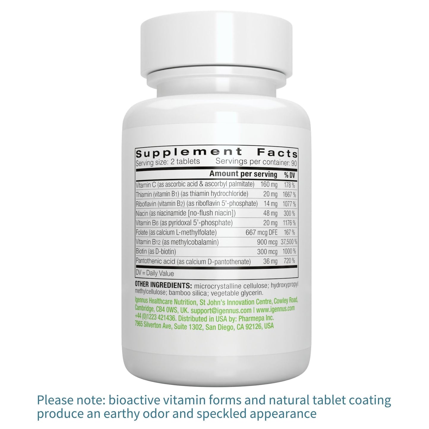 Igennus High Absorption Super B-Complex Methylated & Active B Vitamins Tablets, 180 Count