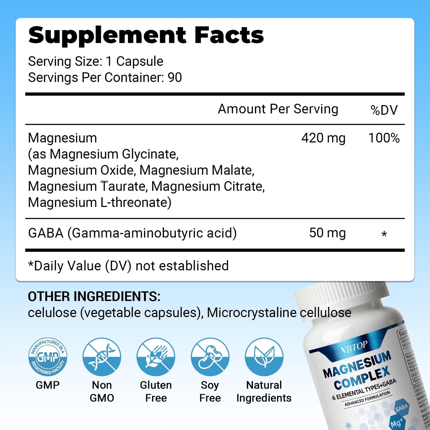VBTOP Sixfold Magnesium Complex Capsule, 90 Capsules