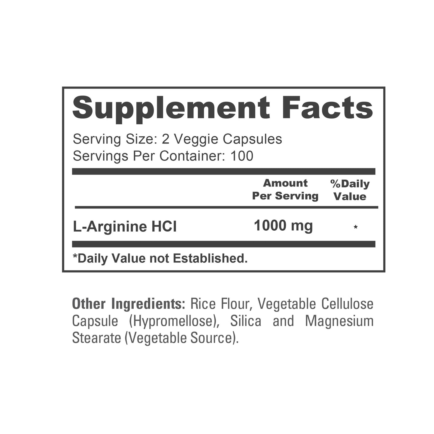 NusaPure L-Arginine HCI 1000mg Capsule, 200 Count