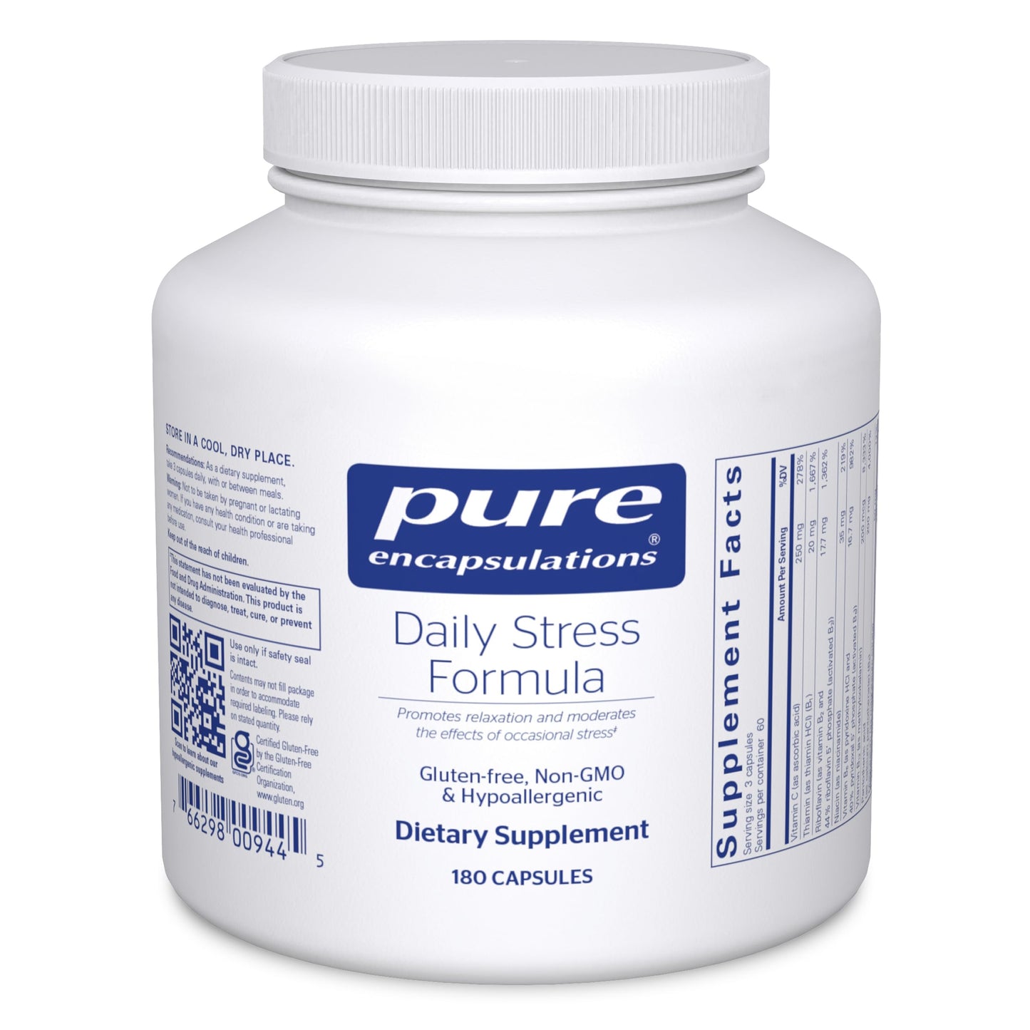 Pure Encapsulations Daily Stress Formula Capsules, 180 Count