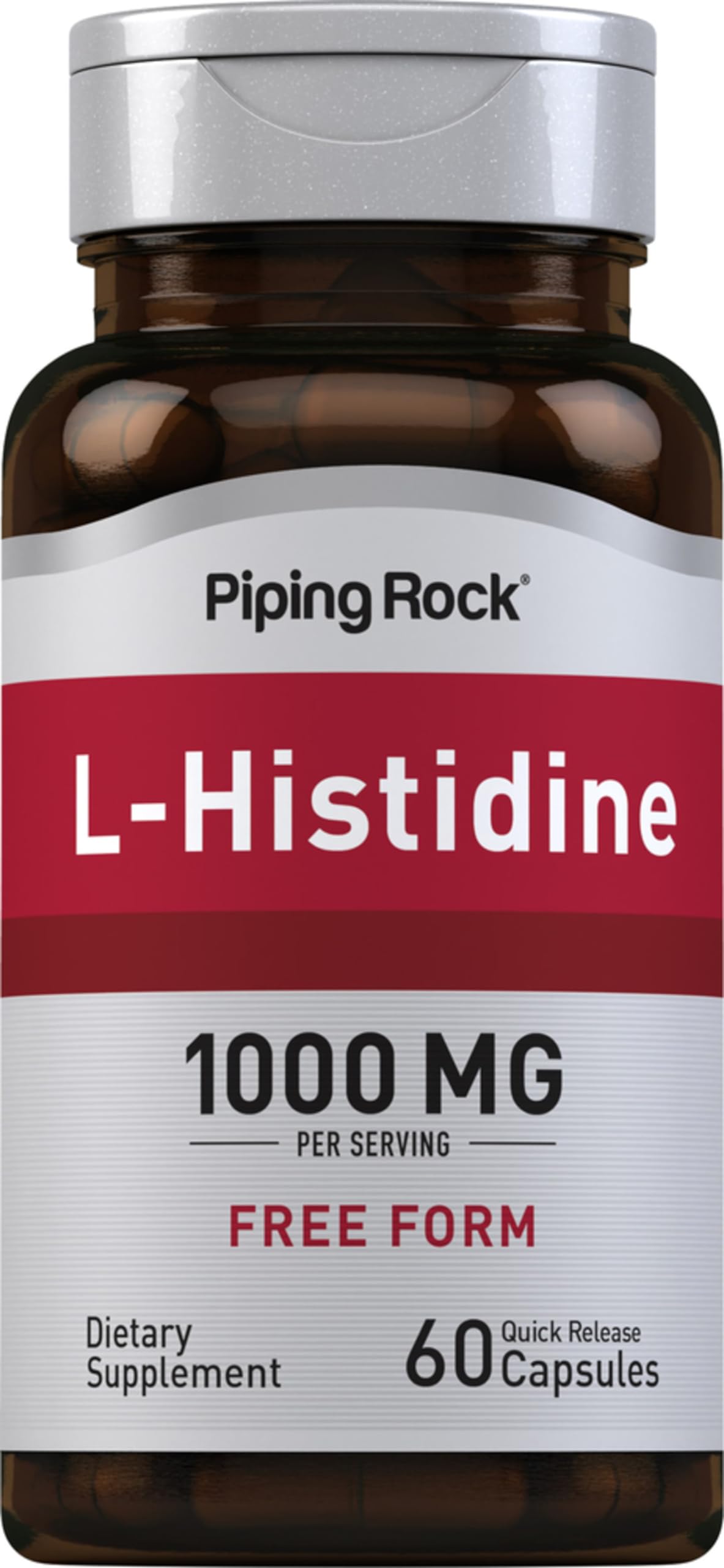 Piping Rock L-Histidine 1000 mg Capsules, 60 Count