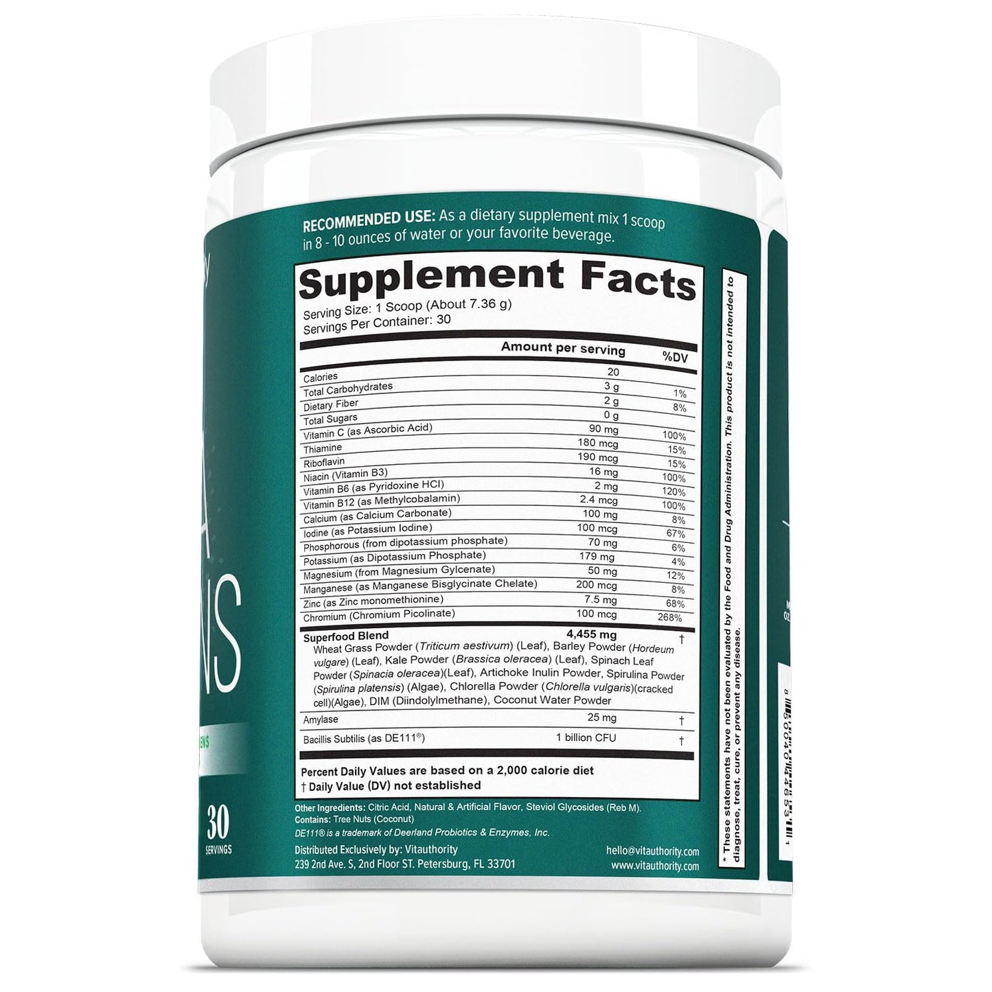 Vitauthority Vita Greens Superfood Powder 7.79 oz