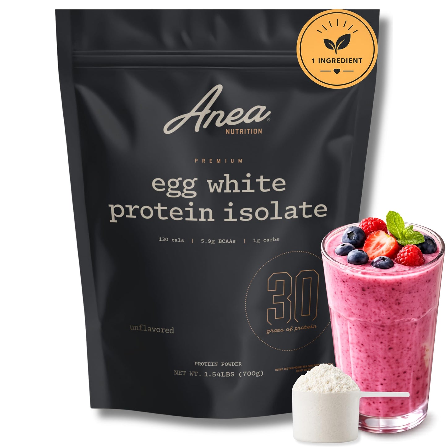 Anea Nutrition Egg White Isolate Protein Powder, 20 Servings