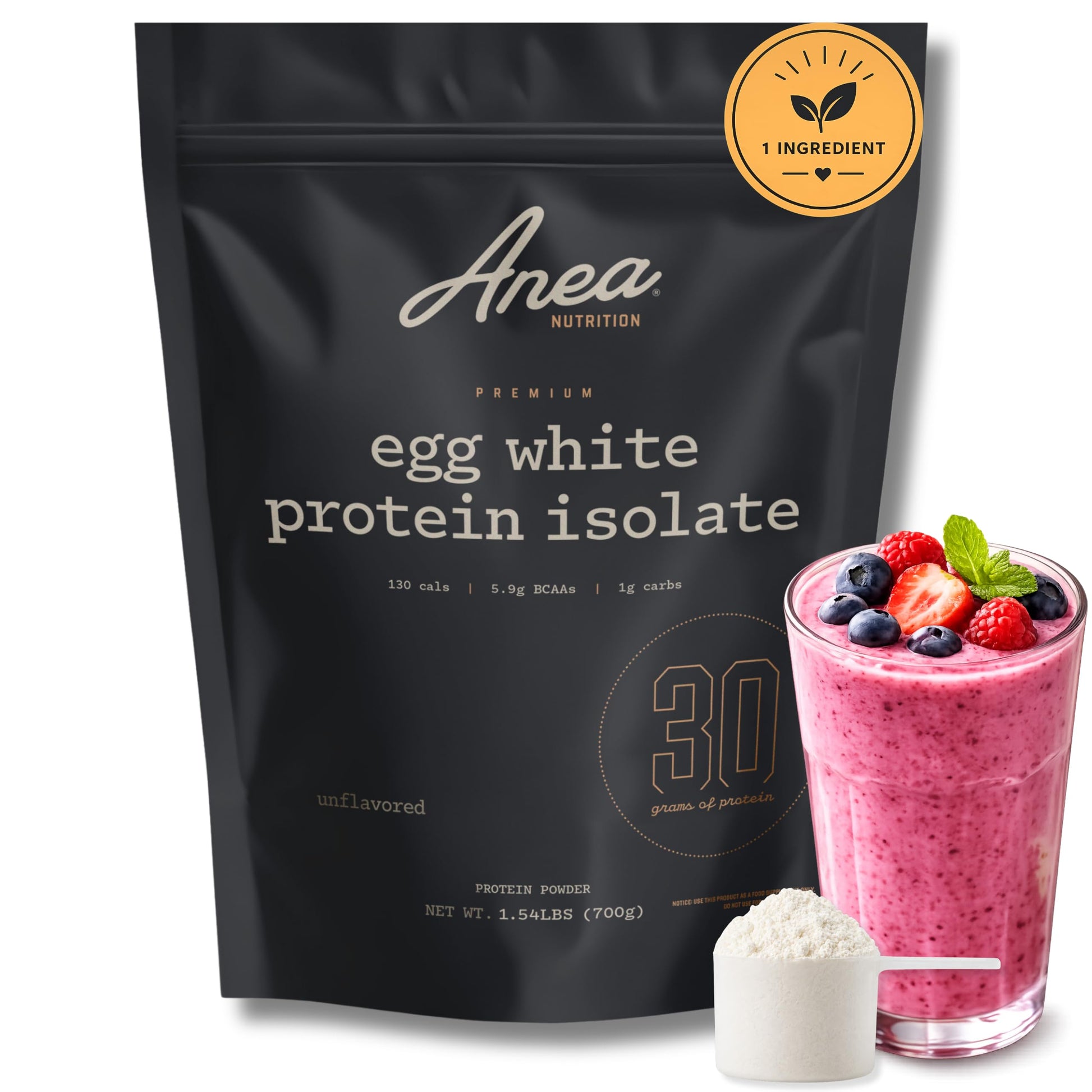 Anea Nutrition Egg White Isolate Protein Powder, 20 Servings