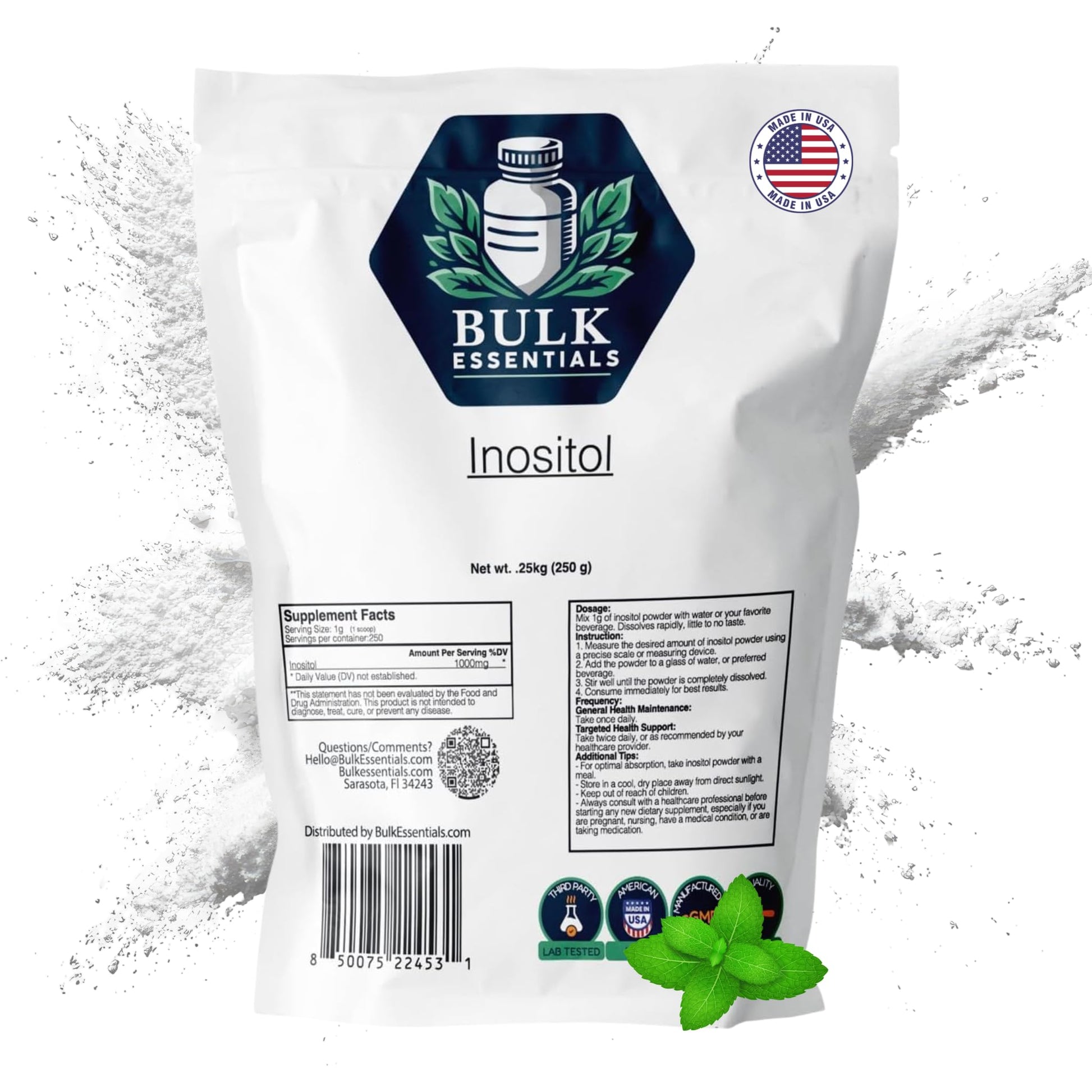 Bulk Essentials Myo Inositol Supplement for Women Unflavored Powder 8.81 oz