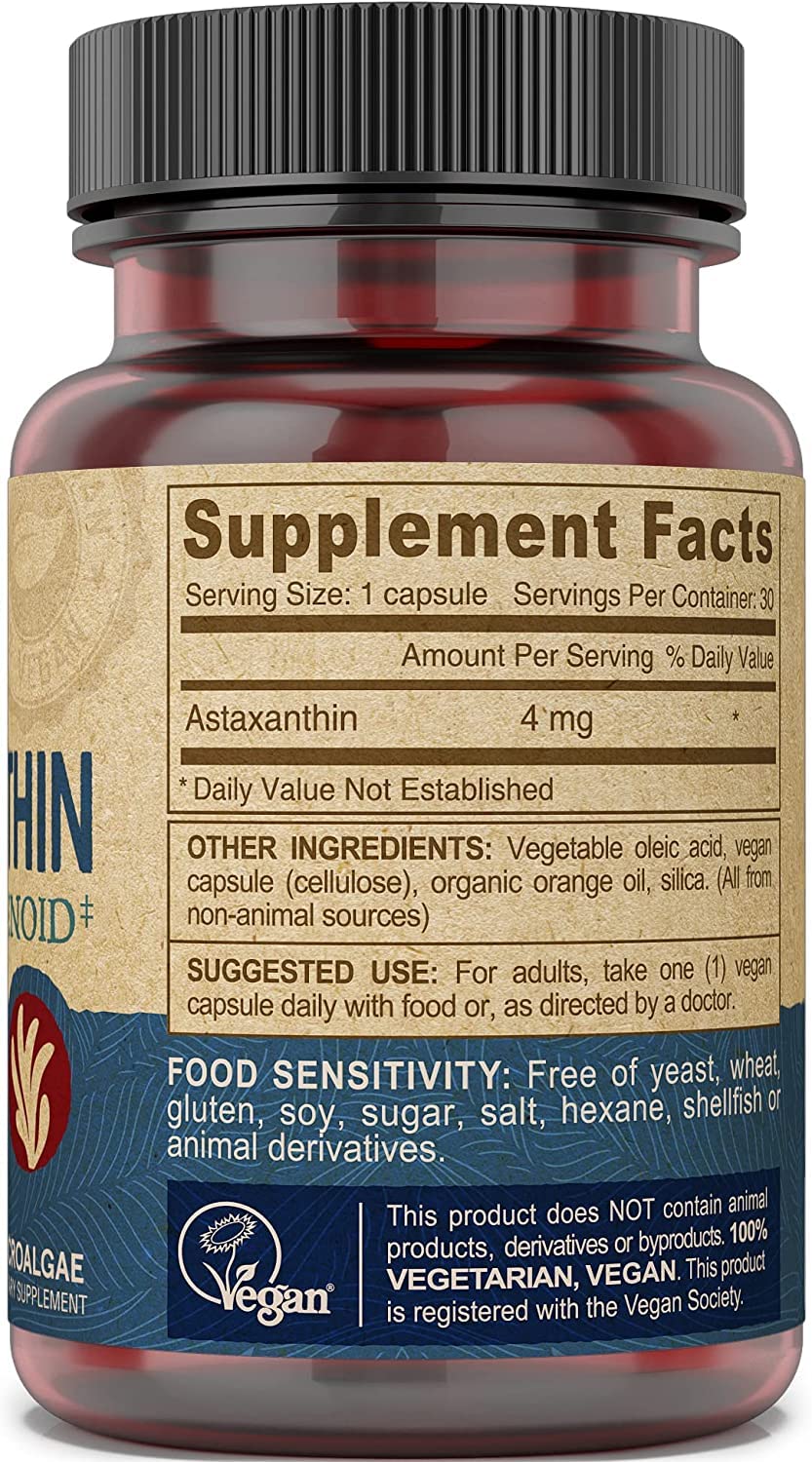DEVA Vegan Astaxanthin Capsules/Softgels, 30 Count