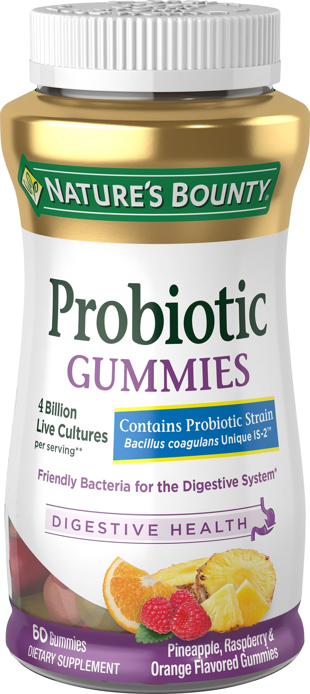 Nature's Bounty Probiotic 4 Billion Gummies, 60 Count
