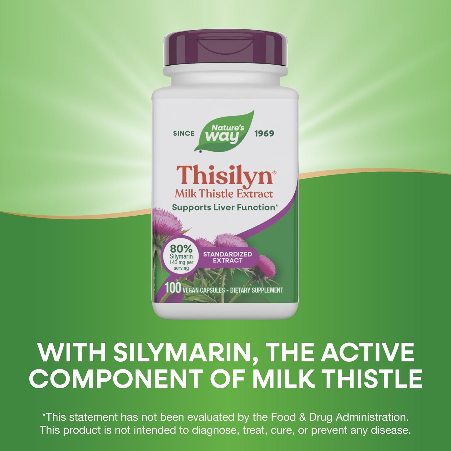 Nature's Way Thisilyn with Standardized Milk Thistle Extract Capsules, 100 Count