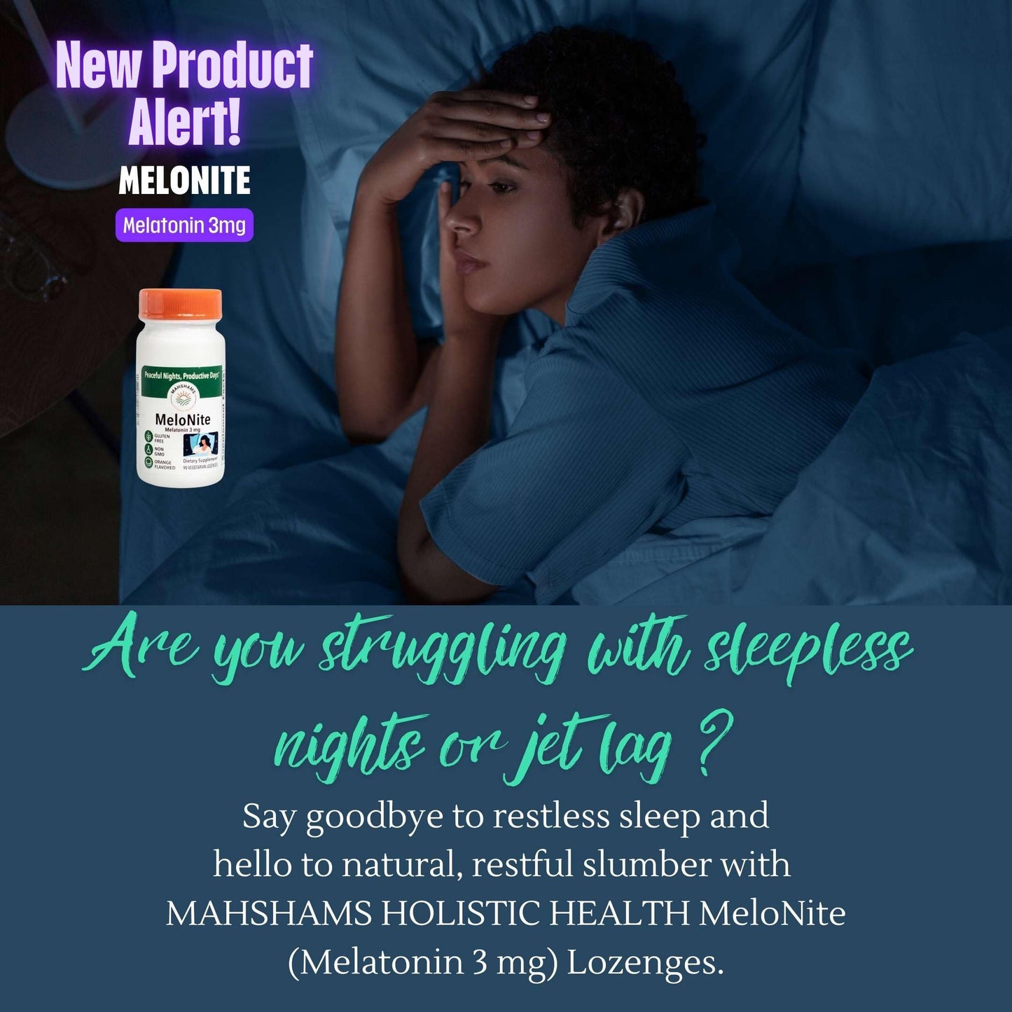 MAHSHAMS MeloNite Melatonin 3 mg Lozenges, 90 Count