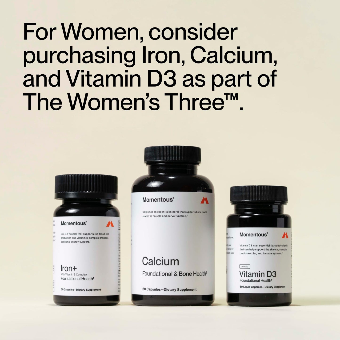Momentous Calcium with DimaCal Supplement 250 mg Capsules, 60 Count
