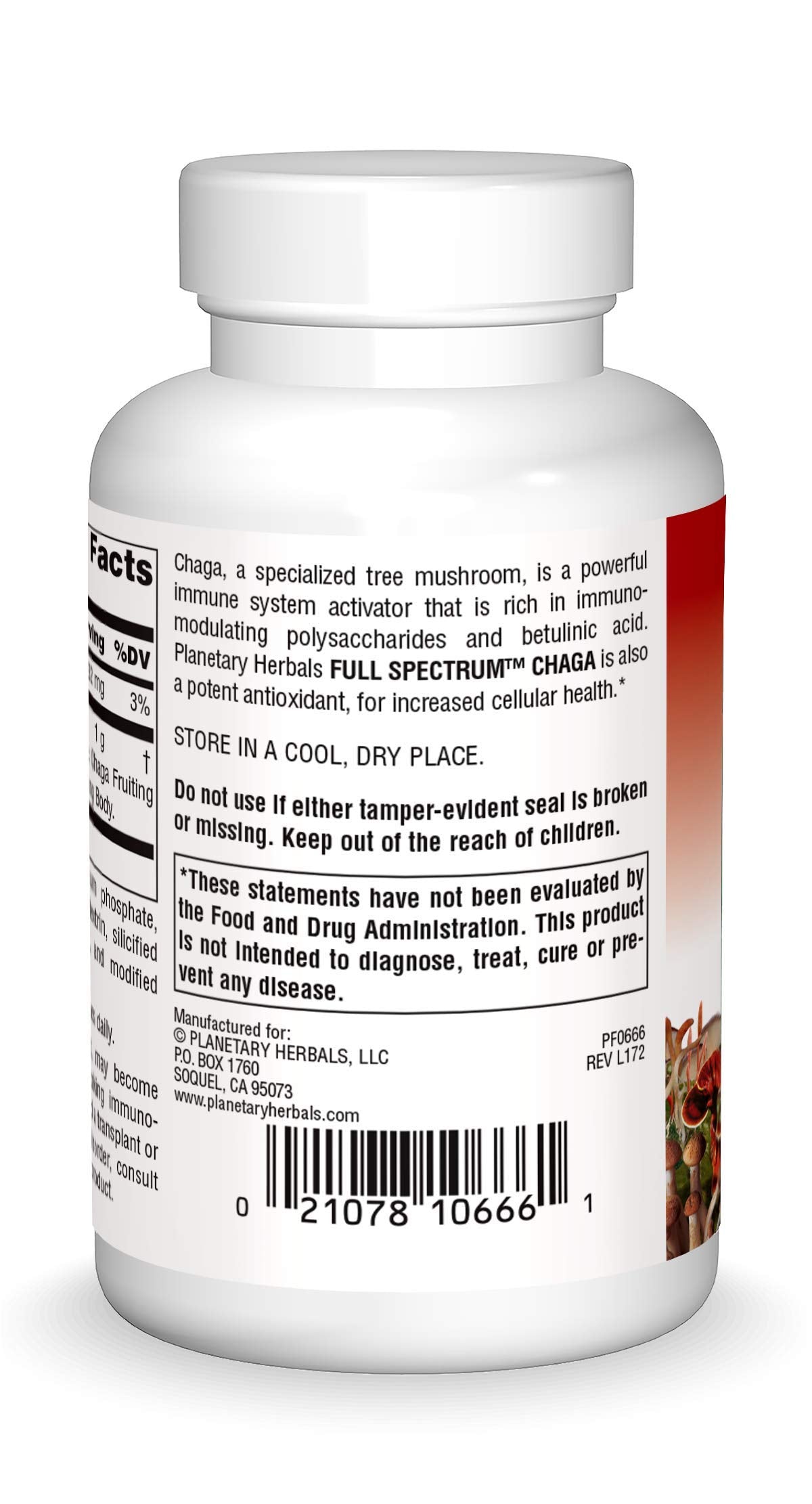 Planetary Herbals Chaga Full Spectrum, Enhance Cellular Immunity, 120 Tablets