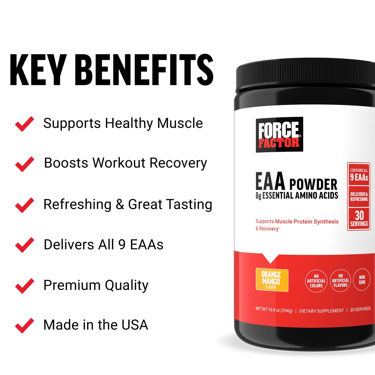 Force Factor Essential Amino Acids Powder, 32 Servings