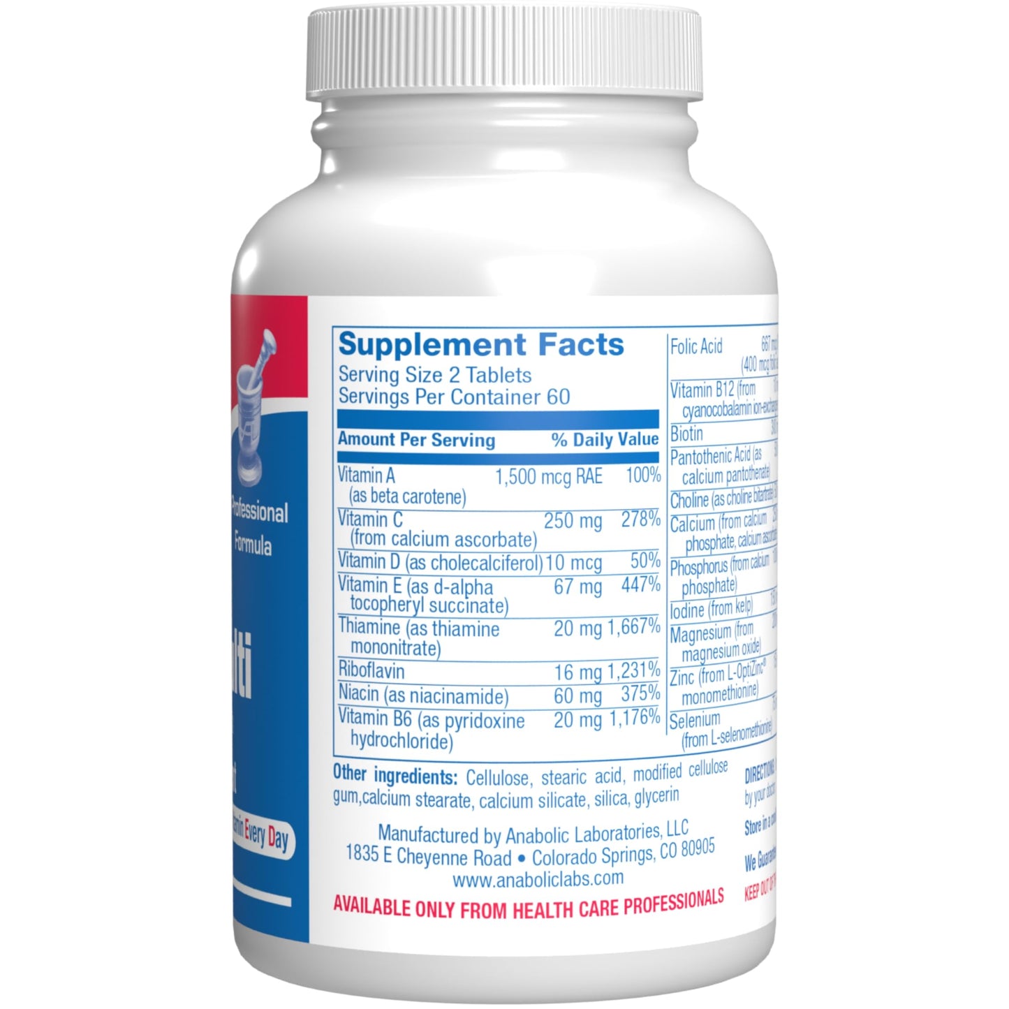 Anabolic Laboratories Iron Free Daily Multivitamin for Men and Women 120 Tablets