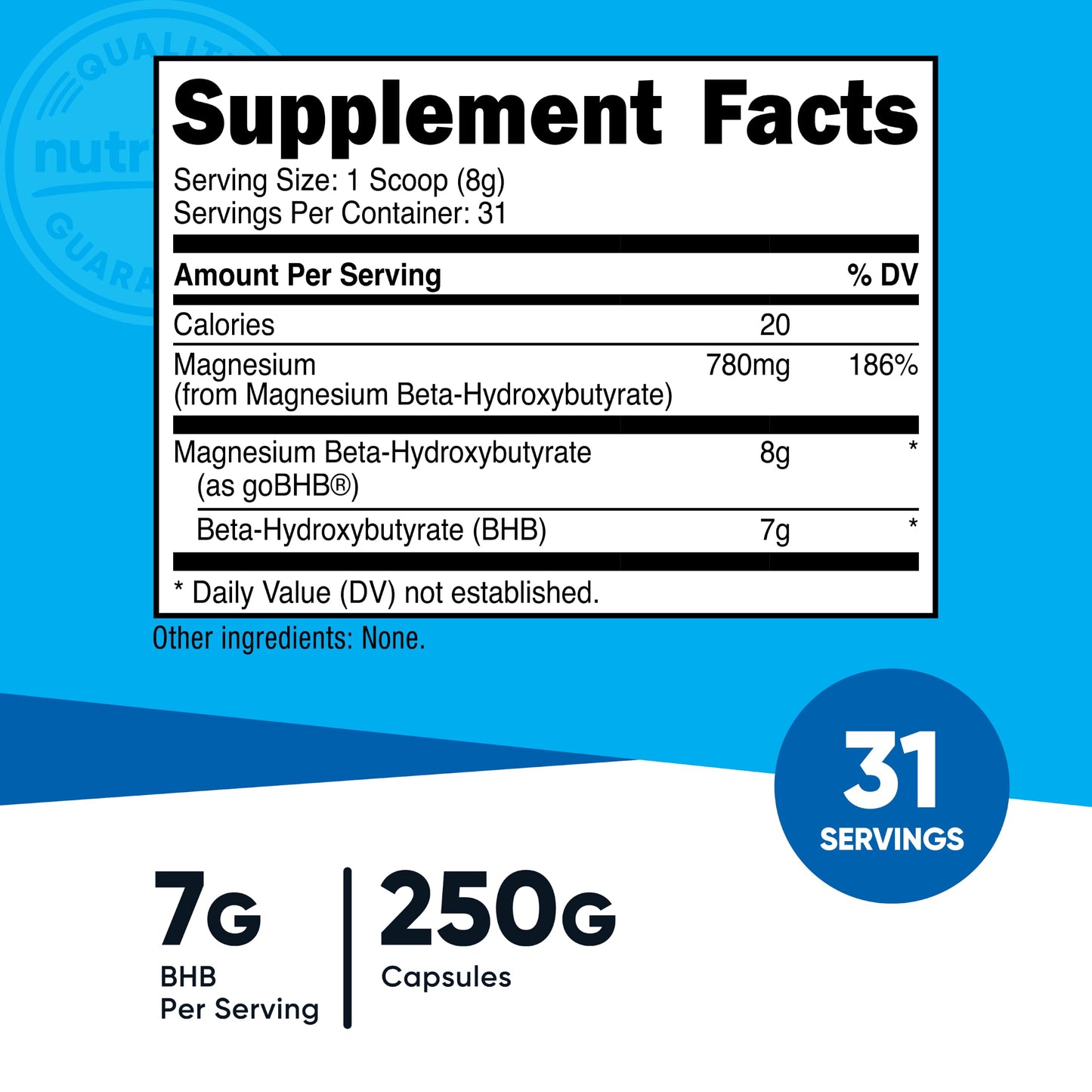 Nutricost Magnesium BHB Salts Powder 8.8 oz