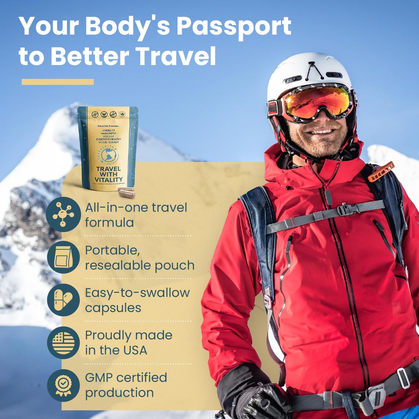 TravelVita Natural Travel Pills Capsules 60