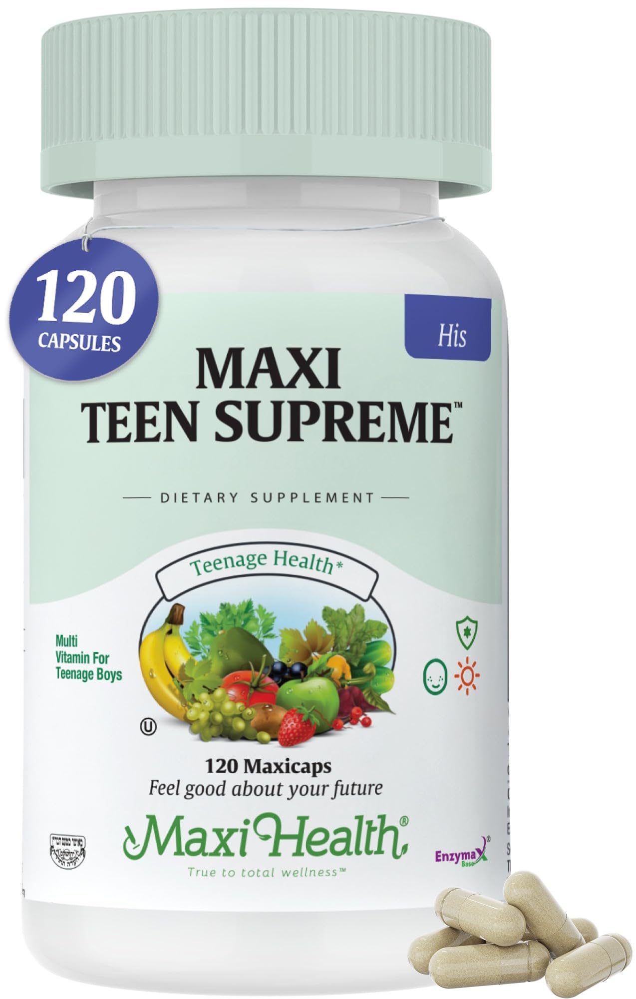 Maxi Health Teen Multivitamin Supreme for Boys 12-17 Capsules, 120 Count