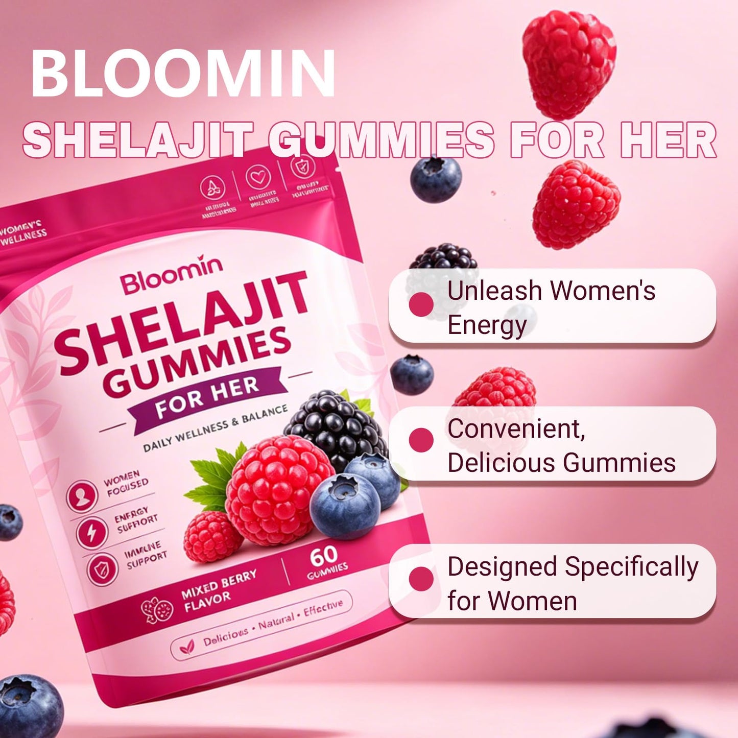 Floroma Global Bloomin Shilajit Gummies for Women Softgel 60