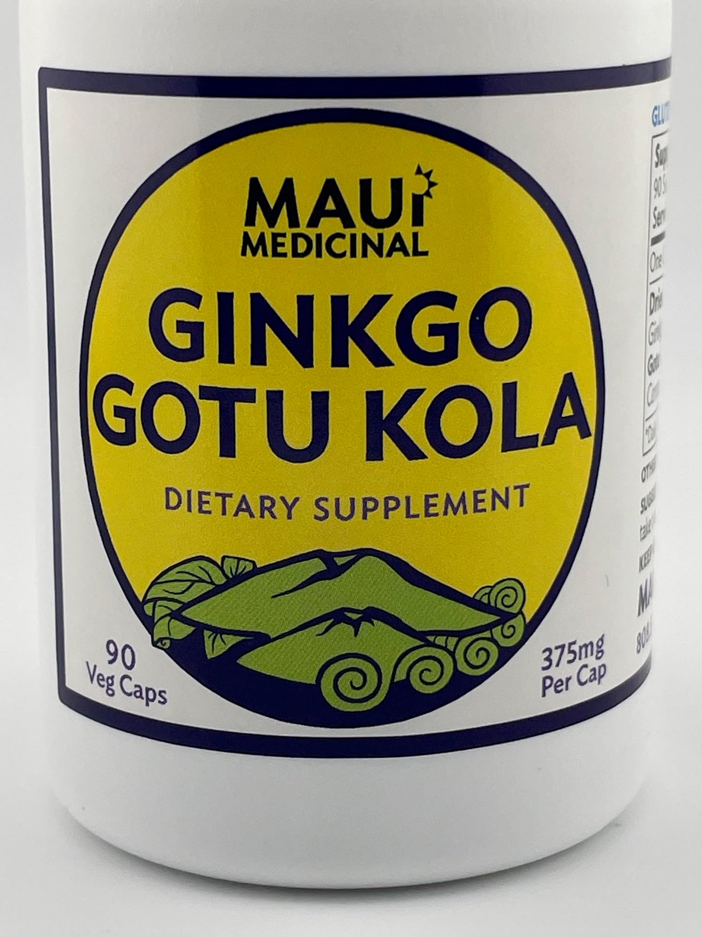 Maui Medicinal Herbs Ginkgo & Gotu Kola Brahmi Veggie Capsules, 90 Capsules