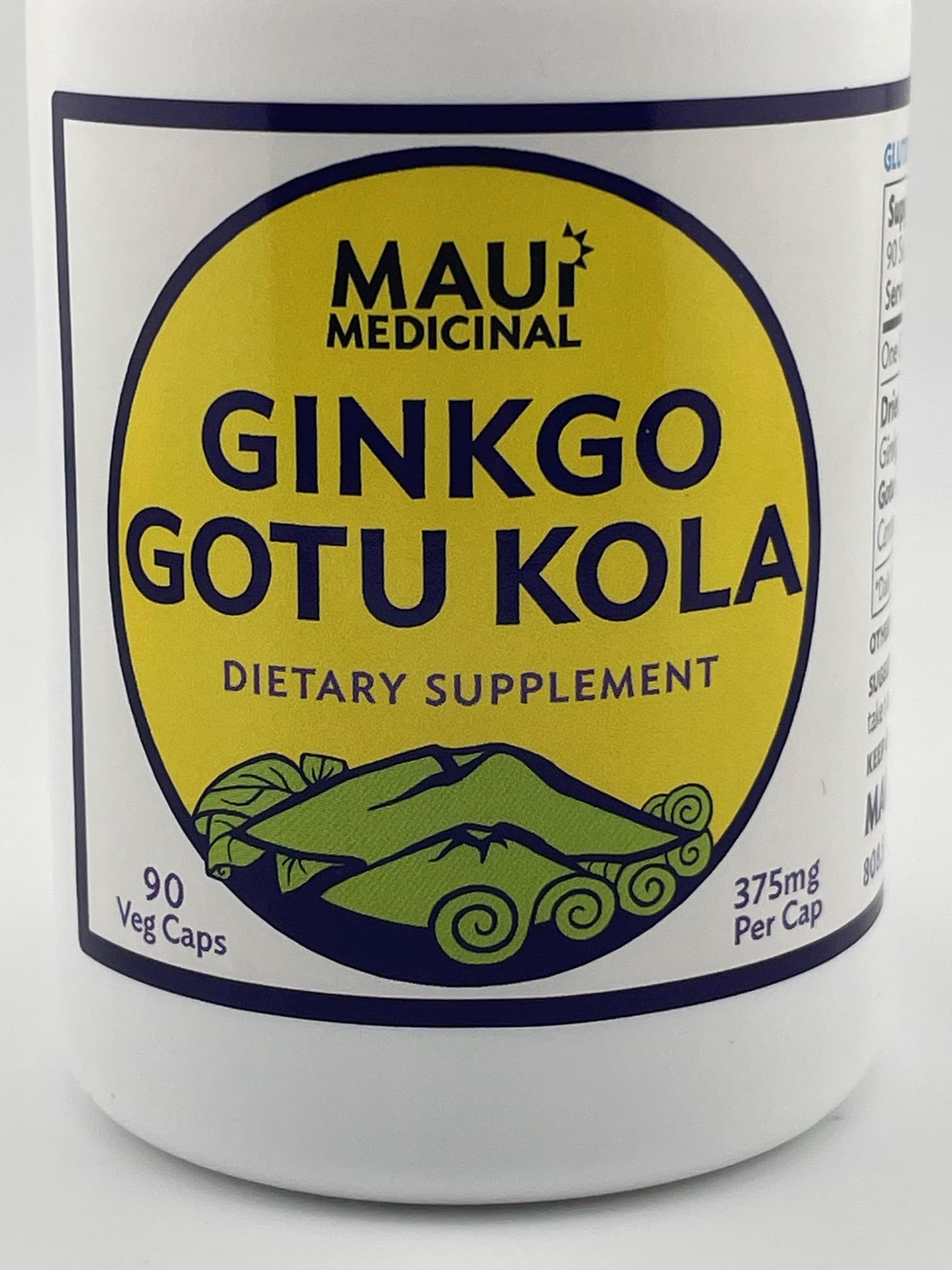Maui Medicinal Herbs Ginkgo & Gotu Kola Brahmi Veggie Capsules, 90 Capsules