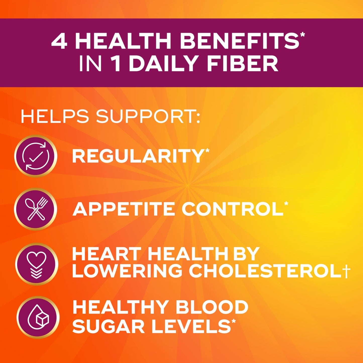 Metamucil 4-in-1 Psyllium Husk GLP-1 Friendly Fiber Supplement Powder, Orange Flavored, 48.2 oz