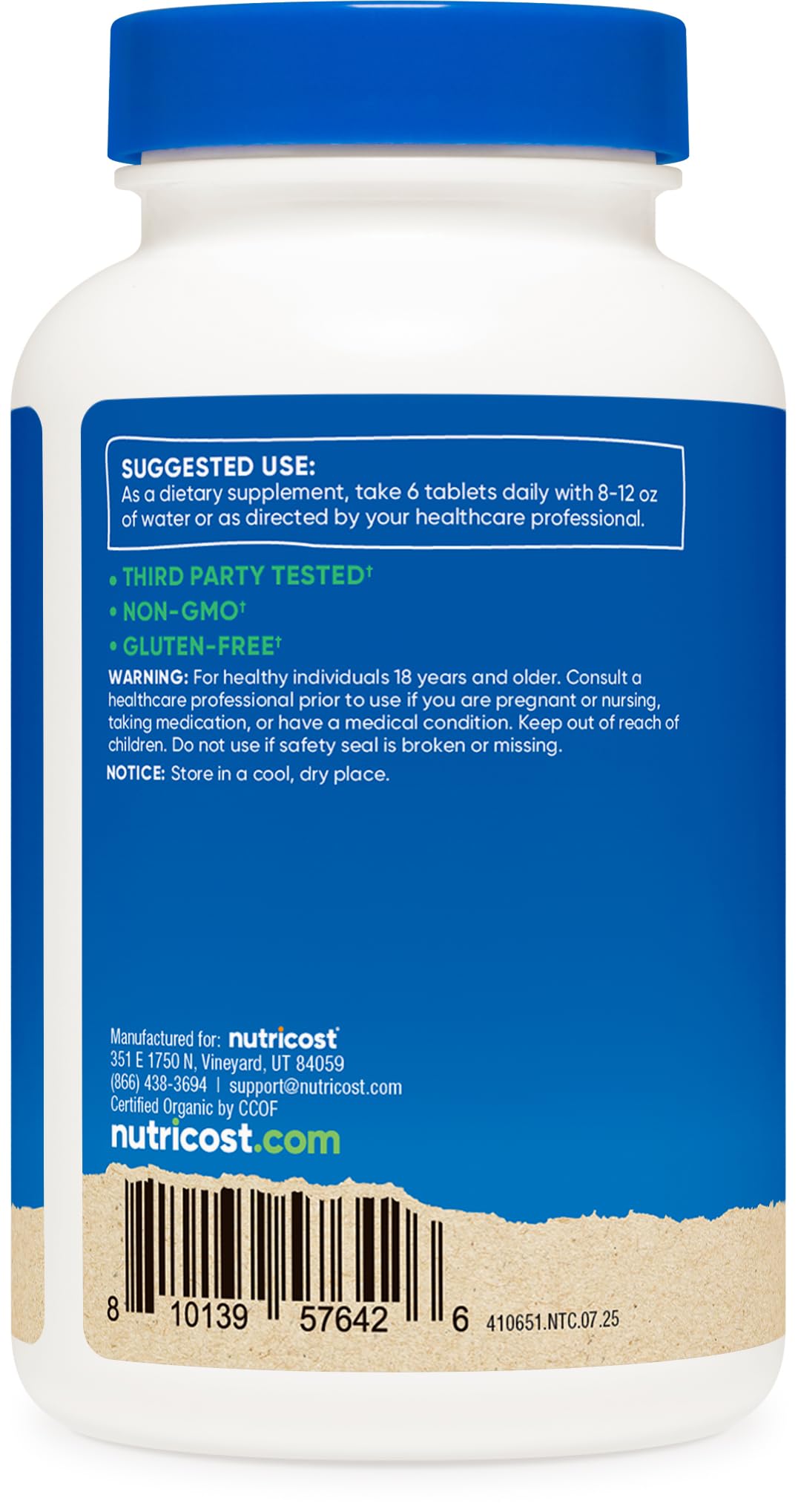 Nutricost Organic Spirulina + Chlorella 360 Tablets