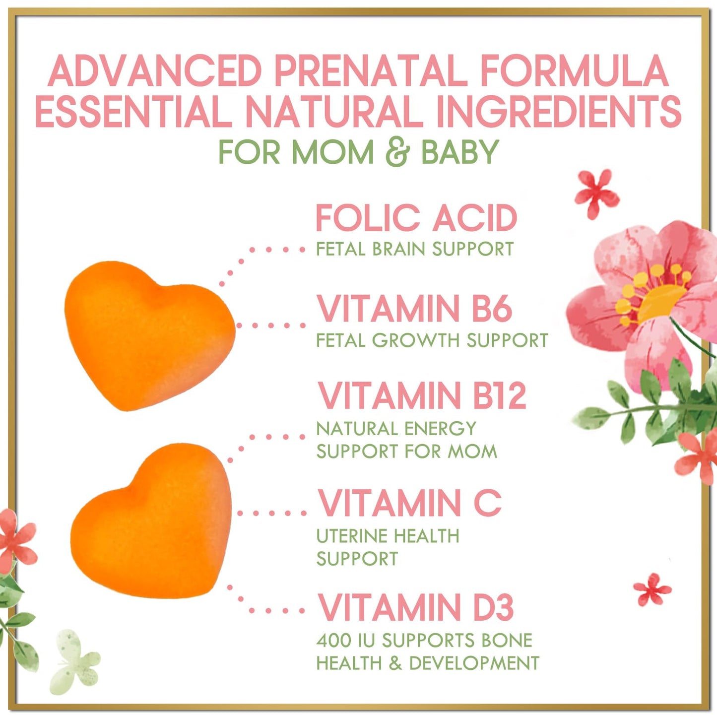 Hello Lovely! Prenatal Vitamins for Women – Complete Pregnancy Multivitamin with Folic Acid, Omega-3 DHA, Choline, Vitamin D – Essential Support for Mom & Baby Brain Development – Tasty Orange Flavor, 60 Gummies